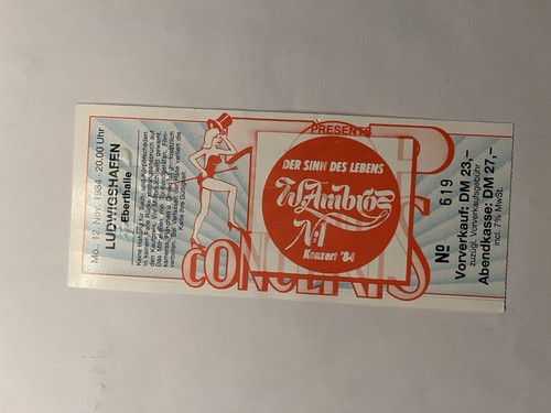 Alte konzertkarte ticket - konzertkarte,