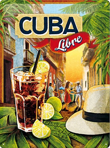 Cuba libre blechschild x - libre, blechschild,