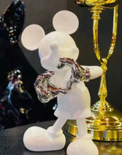Micky Mouse Figur  Statue Herz Liebe  Weiße Maus Deko Geschenk