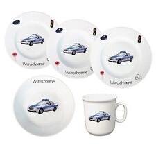 Kindergeschirr Polizei Porzellan Set - Personalisiert mit Wunschname