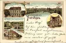 Litho Nerchau Grimma in Sachsen, Wiesenbad, Stadthaus, Postamt - 3533062