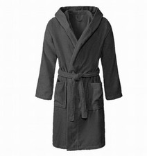 Michalsky Bademantel mit Kapuze Gr. M grau Frottee Morgenmantel weich Baumwolle