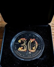 1oz Silber Maple Leaf 30th Anniversary Flames Edition 2018, Auflage 300 Stück
