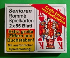 Senioren Rommé Spielkarten [2x 55] Blatt [ unbenutzt ]( Vollständig ) mit OVP