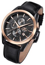 FIREFOX ADVENTURER Chronograph Herrenuhr FFS195 10 ATM SCHWARZ rosevergoldet