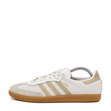 adidas Herren Samba OG Schuh Weiß/Beige Leder Low-Top Originals Sneaker EU 44