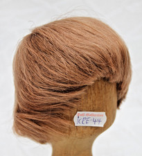KRE-44  Perücke  KU 27-28  Page Antikdolls feines Human Hair Handgeknüpft