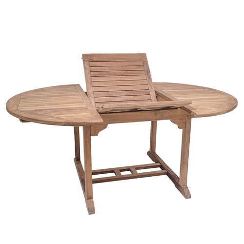 Teak ovalausziehtisch - teak,