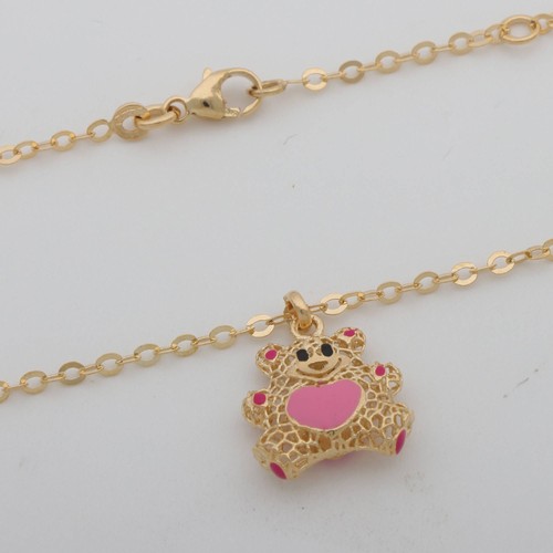Kette mit anhänger teddy rosa - kette,