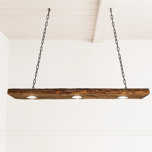 Rustic solid wood pendant - rustic,