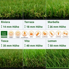 Premium Kunstrasen für Balkon, Terrasse & Garten - viele Größen & Stärken