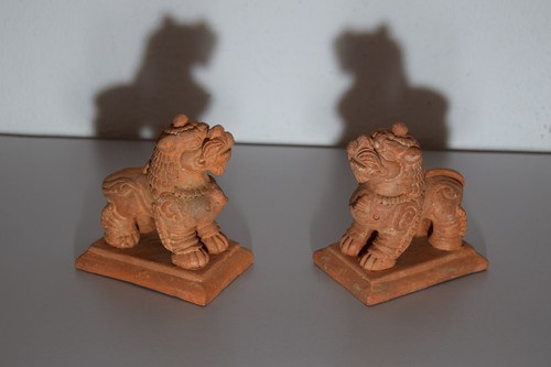Asiatische löwen terrakotta - asiatische,