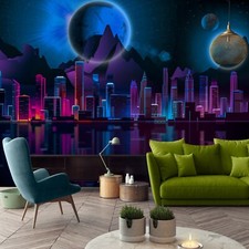 Fototapete GAMING Gamer Kinderzimmer Jugendzimmer Spieler Stadt VLIES TAPETE XXL