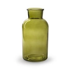 2x Glasflasche Vase grün