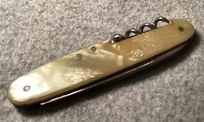 Antikes edles Perlmutt Taschen Messer CARL WÜSTHOF  Solingen Korkenzieher