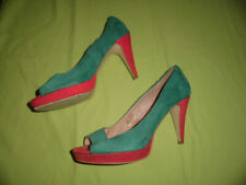 LAURA MILANI Pumps Peeptoe Grösse 41 grün-rot mit Plateau