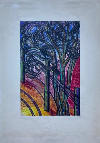 Expressionist baum mit - baum, schiene