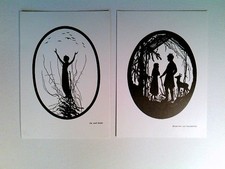 Märchen, Die zwölf Brüder, Brüderchen und Schwesterchen, Scherenschnitt, Schatte