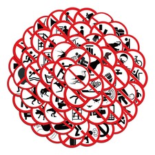 62x sticker set verboten - set,