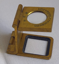 alter FADENZÄHLER Hostmann-Steinberg Messing Klapplupe Weberglas 3cm, VINTAGE