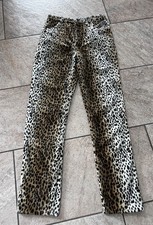 Tolle winterliche Kunstfell Hose ca. Gr.36 Leoparden Muster Bootcut Brauntöne