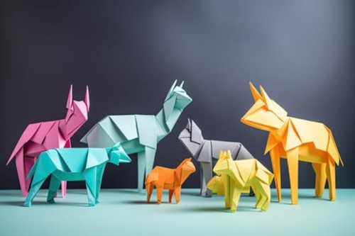 Wandbild origami tiere - wandbild:, origami-tiere