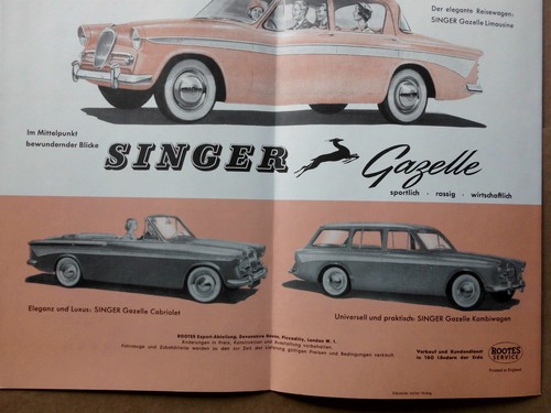 Singer gazelle prospekt 1959 - singer,