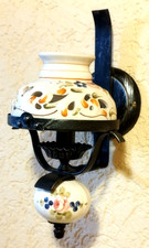 ❤️Wandlampe Landhausstil  bemaltes Porzellan u. Schmiedeeisen Retro❤️