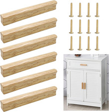 6 Stück Möbelgriffe Holz