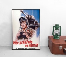 Poster Wir schützen die Heimat Bundeswehr stellt Freiwillige ein / Panzer Plakat