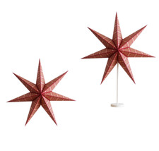 IKEA STRALA Leuchtenschirm Stern 70 cm Streifen rot Weihnachten Deko Set