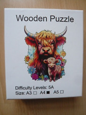 Holzpuzzle Wooden Puzzle Erwachsene Kuh und Kalb 183 Teile neuwertig Kindertag