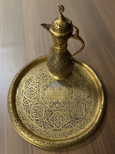 Orientalisches messing tablett - messing,