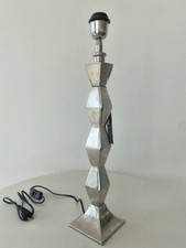 COLMORE Leuchte COOL Alu Silber Tischleuchte Lampenfuß Maritim Style Luxus 58 cm