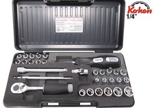 Koken Steckschlüssel-Satz 1/4" mit Knarre, 31tlg.