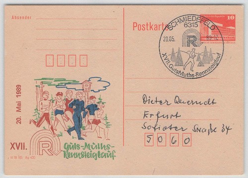 Ddr ganzsache mit zudruck - mit,