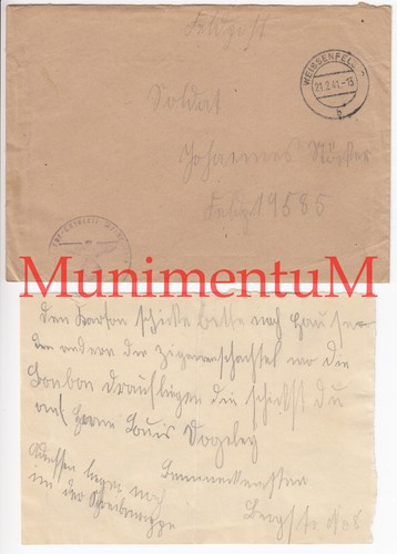 Feldpostbrief 1941 lazarett - feldpostbrief,