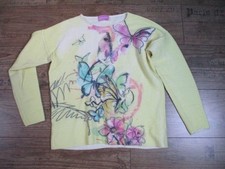 Six-o-seven,weicher Pullover mit Kaschmir Schmetterlinge Motiv,Gelb,Brustw.51cm.