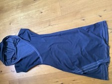 Etui Kapuzenkleid -Berlin Design blau Vintage Boho Stiftkleid Wickelkleid M 38