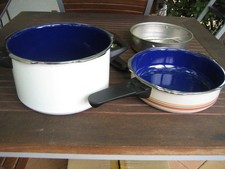 WMF Sicomatic Schnellkochtopfset 2L + 5L Inhalt Deckel Siebeinsatz Stahlemail