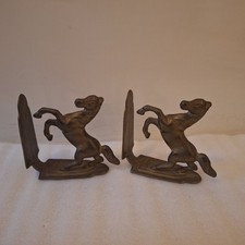 Pferde Buchstützen Messing