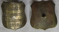 rarer Fahnen Stocknagel Deutscher Kriegerverein Frankenberg 1892 (106626)