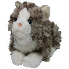 Teddy-Hermann Graue Tiger-Katze, liegend Kuscheltier 30cm Gebraucht Katze