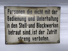 Deutsche Bundesbahn Stellwerk Emaille Schild