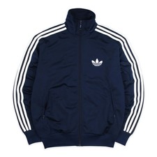 Adidas Vintage Firebird Jacke Marineblau Weiß Gestreift Retro Trefoil