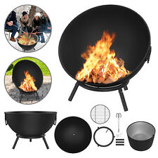 Feuerschale Feuerstelle Feuerschalen mit Kohleklemme für Garten BBQ & Camping DE