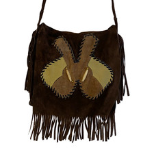 Leder Fransentasche Perlen