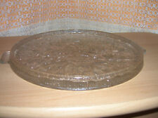 Glasplatte Tortenplatte rund  Ø 29 cm älter transparent Reliefmuster Glasteller
