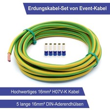Erdungskabel 16mm² - Grün/Gelb - H07V-K - Erdungsleitung Aderleitung feindrähtig