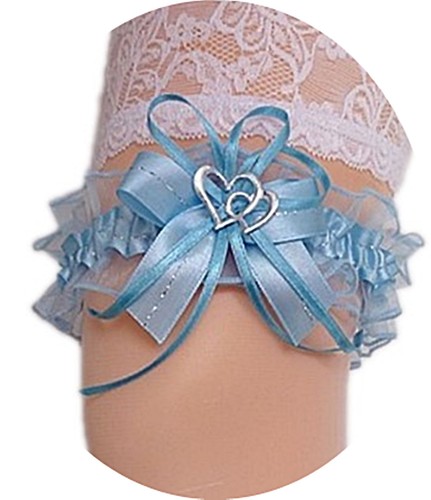 Strumpfband braut hellblau - strumpfband,